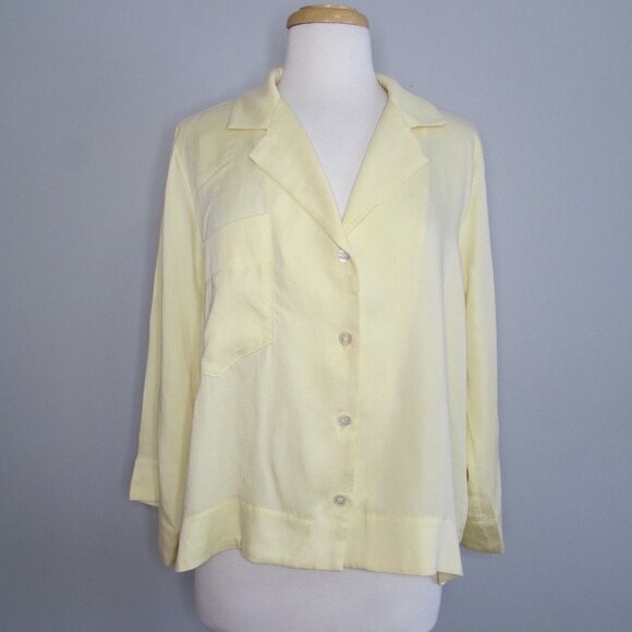 Secular Lab Revolve Button Up Yellow Blouse Shirt - Picture 3 of 14